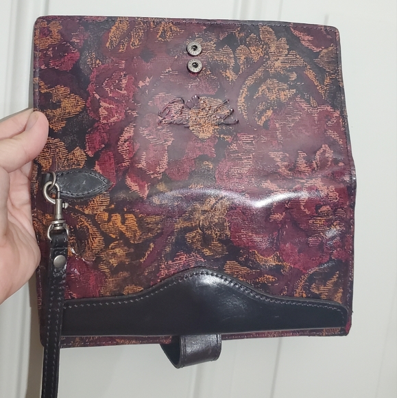 Patricia Nash Leather Valentia II Wallet Wristlet Vintage Floral Brocade EUC - Picture 16 of 16